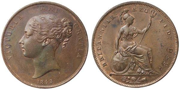 1 Penny Reino Unido de Gran Bretaña e Irlanda (1801-1922)  Victoria (1819 - 1901)