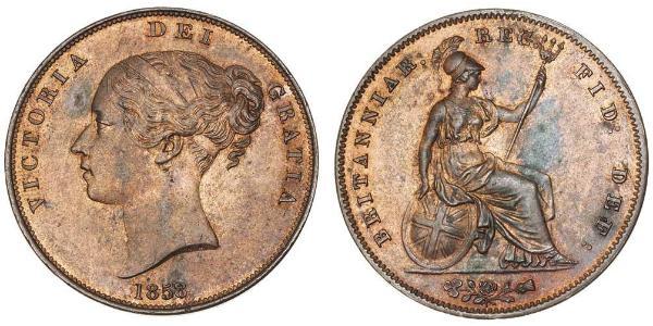 1 Penny Reino Unido de Gran Bretaña e Irlanda (1801-1922)  Victoria (1819 - 1901)