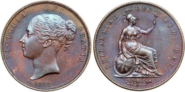 1 Penny Reino Unido de Gran Bretaña e Irlanda (1801-1922)  Victoria (1819 - 1901)