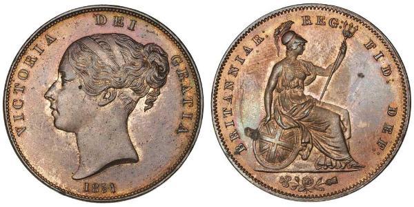 1 Penny United Kingdom of Great Britain and Ireland (1801-1922)  Victoria (1819 - 1901)