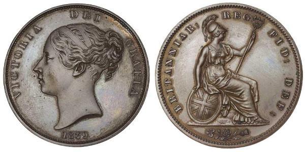 1 Penny United Kingdom of Great Britain and Ireland (1801-1922)  Victoria (1819 - 1901)