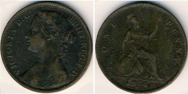 1 Penny United Kingdom of Great Britain and Ireland (1801-1922)  Victoria (1819 - 1901)