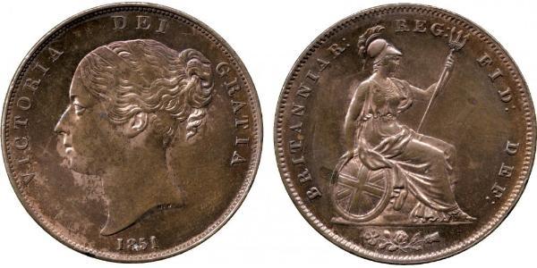 1 Penny Vereinigtes Königreich von Großbritannien und Irland (1801-1922)  Victoria (1819 - 1901)