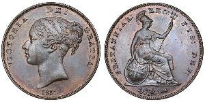 1 Penny 大不列颠及爱尔兰联合王国 (1801 - 1922)  维多利亚 (英国君主)