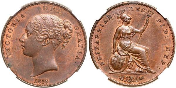 1 Penny 大不列颠及爱尔兰联合王国 (1801 - 1922)  维多利亚 (英国君主)