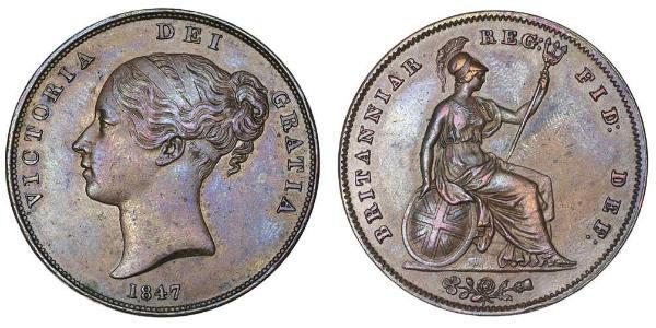 1 Penny 大不列颠及爱尔兰联合王国 (1801 - 1922)  维多利亚 (英国君主)