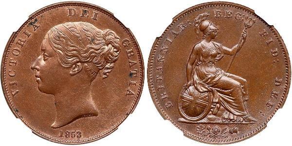 1 Penny 大不列颠及爱尔兰联合王国 (1801 - 1922)  维多利亚 (英国君主)