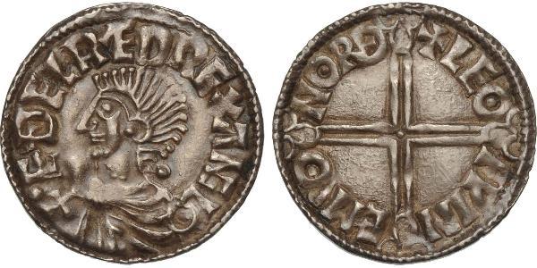 1 Penny 英格兰王国 銀 决策无方者埃塞尔雷德 (1016 - 1013)