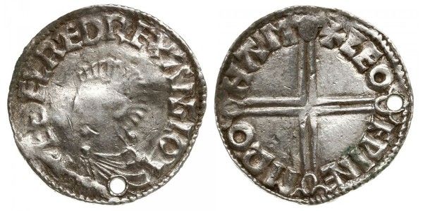 1 Penny 英格兰王国 銀 决策无方者埃塞尔雷德 (1016 - 1013)