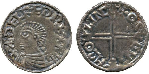 1 Penny 英格兰王国 銀 决策无方者埃塞尔雷德 (1016 - 1013)