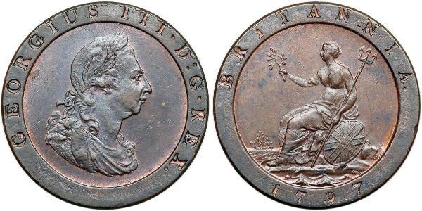 1 Penny 大不列顛王國 (1707 - 1800) 銅 喬治三世 (1738-1820)