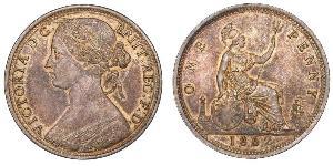 1 Penny 大不列颠及爱尔兰联合王国 (1801 - 1922) 銅 维多利亚 (英国君主)
