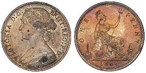 1 Penny 大不列颠及爱尔兰联合王国 (1801 - 1922) 銅 维多利亚 (英国君主)