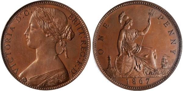 1 Penny 大不列颠及爱尔兰联合王国 (1801 - 1922) 銅 维多利亚 (英国君主)