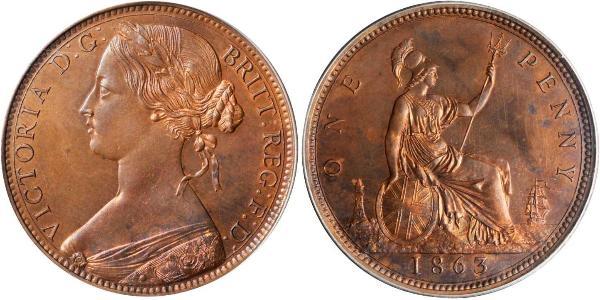 1 Penny 大不列颠及爱尔兰联合王国 (1801 - 1922) 銅 维多利亚 (英国君主)