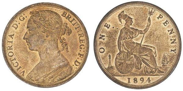 1 Penny 大不列颠及爱尔兰联合王国 (1801 - 1922) 銅 维多利亚 (英国君主)