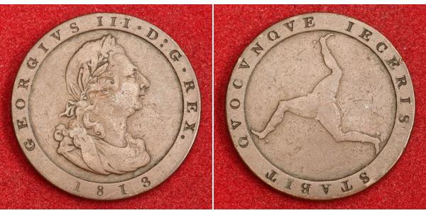 1 Penny 曼島 銅 喬治三世 (1738-1820)