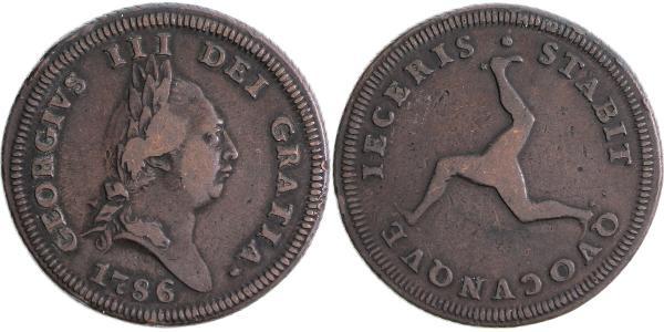 1 Penny 曼島 銅 喬治三世 (1738-1820)