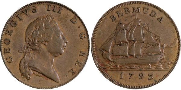 1 Penny 百慕大 銅 喬治三世 (1738-1820)