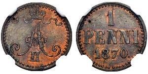 1 Penny 芬兰大公国 (1809 - 1917) 銅 亚历山大二世 (俄国) (1818-1881)