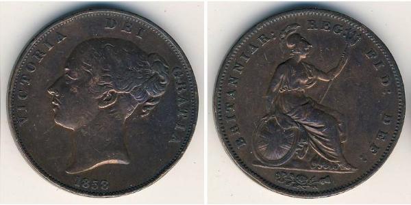 1 Penny 英国 銅 