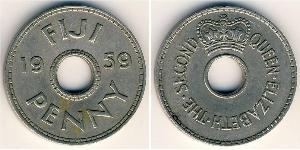 1 Penny Fiji 銅/镍 伊丽莎白二世 (1926-2022)