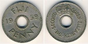 1 Penny Fiji 銅/镍 伊丽莎白二世 (1926-2022)