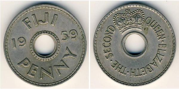 1 Penny Fiji 銅/镍 伊丽莎白二世 (1926-2022)