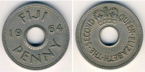 1 Penny Fiji 銅/镍 伊丽莎白二世 (1926-2022)
