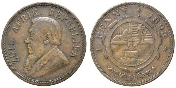 1 Penny South Africa 青铜 保罗·克留格尔 (1825 - 1904)