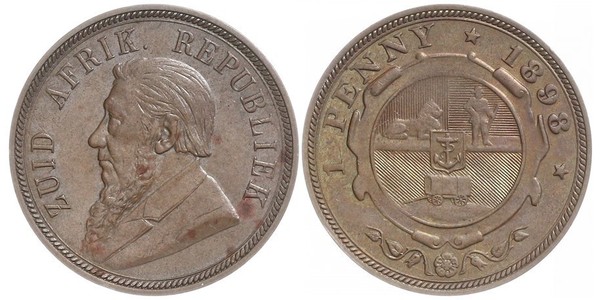 1 Penny South Africa 青铜 保罗·克留格尔 (1825 - 1904)