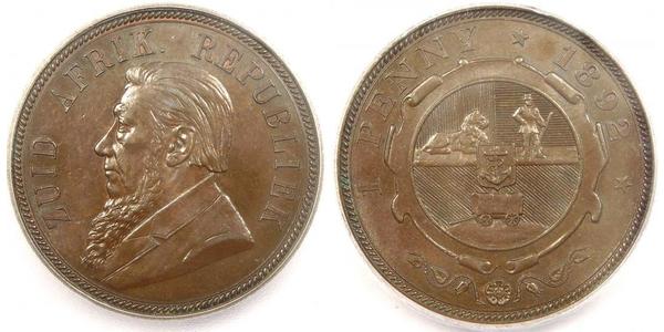 1 Penny South Africa 青铜 保罗·克留格尔 (1825 - 1904)