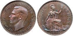 1 Penny United Kingdom (1922-) 青铜 乔治六世 (1895-1952)