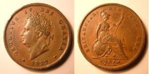 1 Penny 大不列颠及爱尔兰联合王国 (1801 - 1922) 青铜 喬治四世 (1762-1830)
