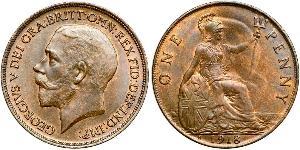 1 Penny 大不列颠及爱尔兰联合王国 (1801 - 1922) 青铜 乔治五世  (1865-1936)