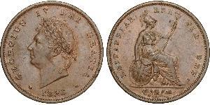 1 Penny 大不列颠及爱尔兰联合王国 (1801 - 1922) 青铜 喬治四世 (1762-1830)