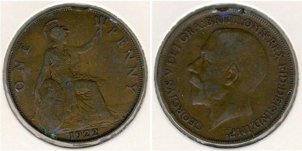 1 Penny 大不列颠及爱尔兰联合王国 (1801 - 1922) 青铜 乔治五世  (1865-1936)