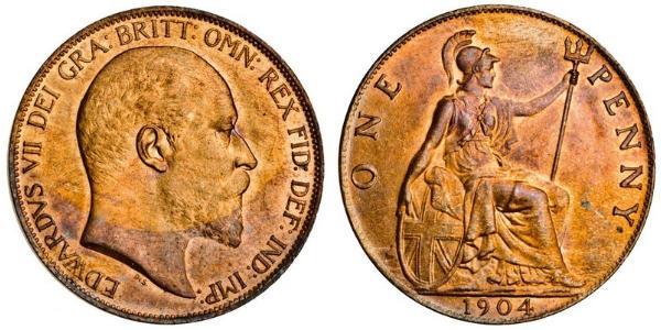 1 Penny 大不列颠及爱尔兰联合王国 (1801 - 1922) 青铜 爱德华七世 (1841-1910)