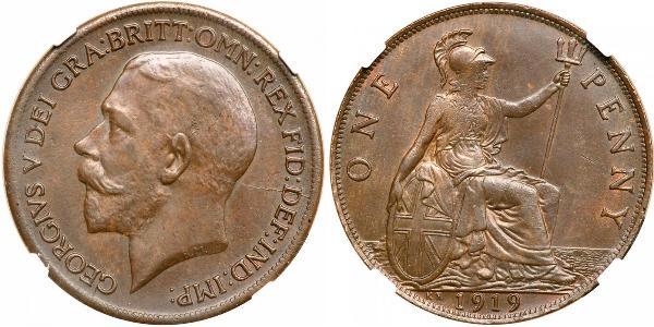 1 Penny 大不列颠及爱尔兰联合王国 (1801 - 1922) 青铜 乔治五世  (1865-1936)
