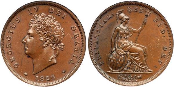 1 Penny 大不列颠及爱尔兰联合王国 (1801 - 1922) 青铜 喬治四世 (1762-1830)