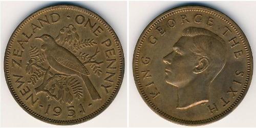 1 Penny 新西兰 青铜 乔治六世 (1895-1952)