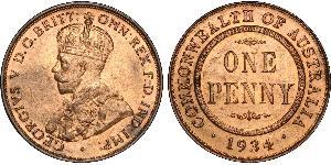 1 Penny 澳大利亚 青铜 乔治五世  (1865-1936)