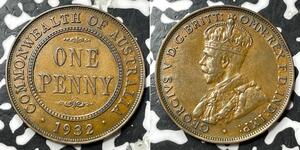 1 Penny 澳大利亚 青铜 乔治五世  (1865-1936)
