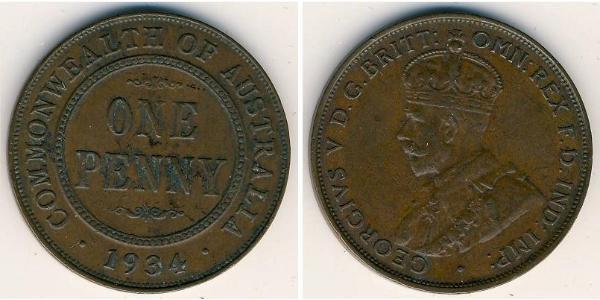 1 Penny 澳大利亚 青铜 乔治五世  (1865-1936)