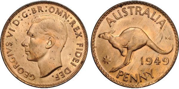 1 Penny 澳大利亚 青铜 乔治六世 (1895-1952)