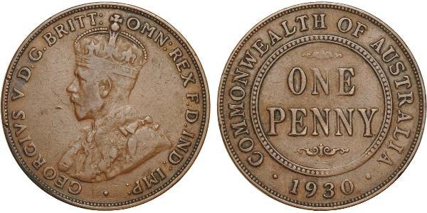 1 Penny 澳大利亚 青铜 乔治五世  (1865-1936)