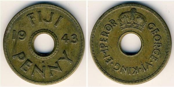 1 Penny Fiji 黃銅 乔治六世 (1895-1952)