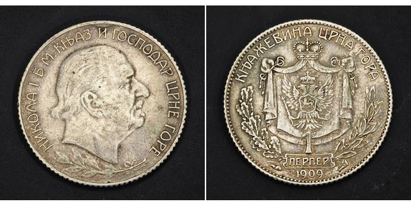 1 Perper  Montenegro Silber Nikola (Montenegro)