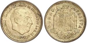 1 Peseta Francoist Spain (1936 - 1975) Alluminio/Bronzo Francisco Franco(1892 – 1975)