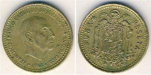 1 Peseta Francoist Spain (1936 - 1975) Alluminio/Bronzo Francisco Franco(1892 – 1975)